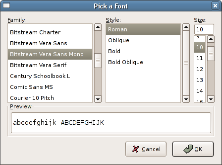 Font Chooser Dialog